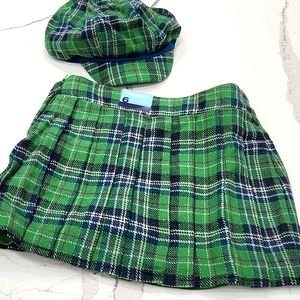Gap Kids Green Plaid Skort & Hat Set | Size 6 Plus NWT